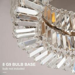 Rackhams Crystal Ceiling Light Modern Chandeliers Stainless Steel Pendant Lights with Crystal Decorations for Living Room Bedroom Dining Room Hall Silver - thumbnail 4