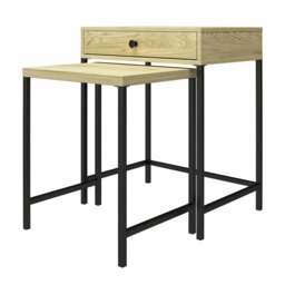Rackhams Tamlin Nesting End Table Linseed Oak - Cream
