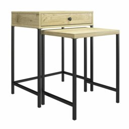 Rackhams Tamlin Nesting End Table Linseed Oak - Cream - thumbnail 2