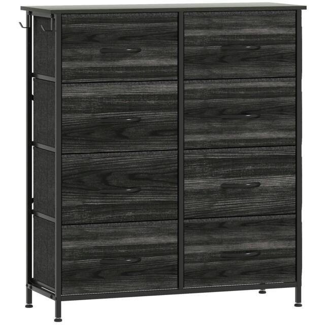 Rackhams Chest of Eight Fabric Drawers - Black
