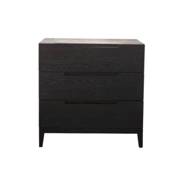 Rackhams Orchid 3 Drawer Chest - Wenge (Black Stained Oak) - Wenge (Black Stained Oak) - image 1