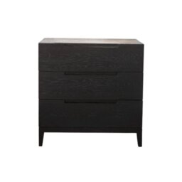 Rackhams Orchid 3 Drawer Chest - Wenge (Black Stained Oak) - Wenge (Black Stained Oak) - thumbnail 1