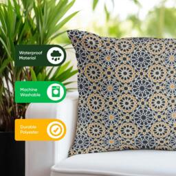 Rackhams Pair of Outdoor Scatter Cushions – Casablanca Design - thumbnail 5