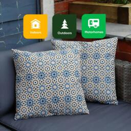 Rackhams Pair of Outdoor Scatter Cushions – Casablanca Design - thumbnail 6