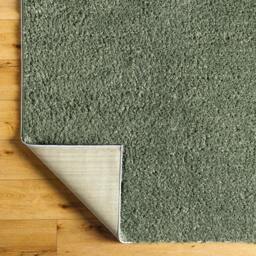 Rackhams Moda Shag-Solid Color Green Plush Soft Pile Rug - 200 x 275 cm - thumbnail 4