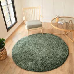 Rackhams Moda Shag-Solid Color Green Plush Soft Pile Rug - 200 x 275 cm - thumbnail 5