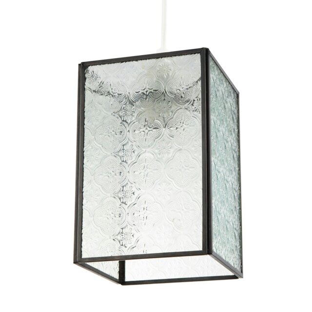 Rackhams Vintage Traditional Bronze Pendant Shade with Clear Moroccan Glass - image 1