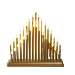 Rackhams 33cm Battery Operated Gold Light up Christmas Candle Bridge with 33 Warm White LEDs - thumbnail 3