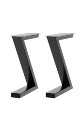 Rackhams 40cm/15.75 inch 2Pcs Black Z-shaped Anti-Slip Metal Table Legs Furniture Replacement Legs for Coffee Table, Bench - Black