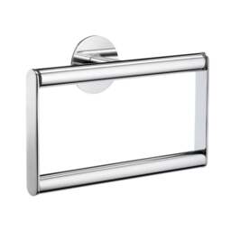 Rackhams Polished Chrome Stainless Steel Rectangular Towel Ring (W)20cm Self Adhesive Wall Mounted Bathroom Towel Holder