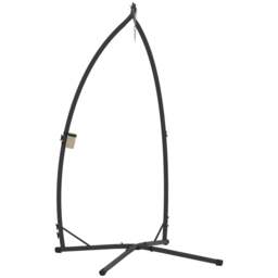 Rackhams Hammock Chair Stand Only, Hanging Chair Stand with X-Shape Base, Heavy Duty Steel Single Hammock Egg Swing Frame, 150 KG Load Capacity Black - Black