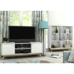 Rackhams Loft24 Cassie TV-Stand with 2 Doors White - White