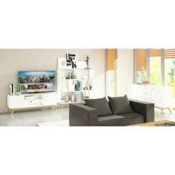 Rackhams Loft24 Cassie TV-Stand with 2 Doors White - White - thumbnail 3