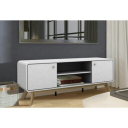 Rackhams Loft24 Cassie TV-Stand with 2 Doors White - White - thumbnail 5