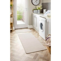 Rackhams Washable Plain Cream Mat and Runner - 67X100 cm - thumbnail 6