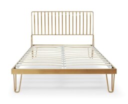 Rackhams Finn Bedsteads - Double - Brushed Brass - No Headboard Pads