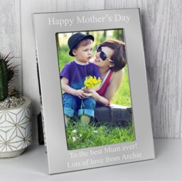Rackhams Personalised Potrait Silver 4x6 Photo Frame - thumbnail 2