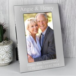 Rackhams Personalised Potrait Silver 4x6 Photo Frame - thumbnail 5