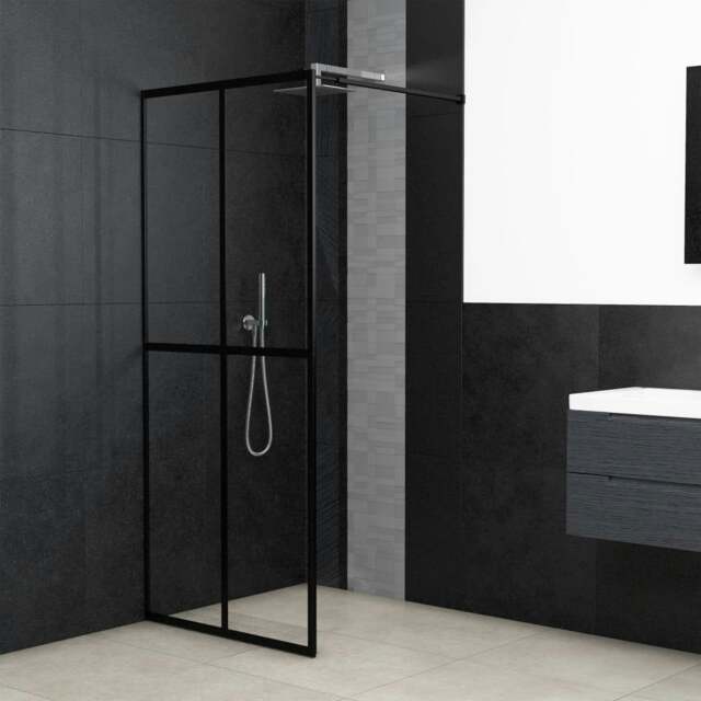 Rackhams Walk-in Shower Screen Clear Tempered Glass 90x195 cm