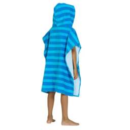 Rackhams Nautical Stripes Kids Poncho Hooded Towel Robe - Blue - Age 3-5 - thumbnail 3