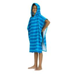 Rackhams Nautical Stripes Kids Poncho Hooded Towel Robe - Blue - Age 3-5 - thumbnail 6