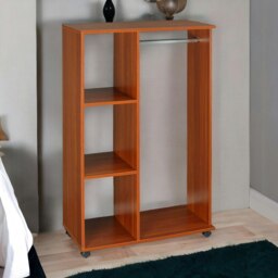 Rackhams Small Open Wardrobe With Wheels Walnut Brown - thumbnail 6