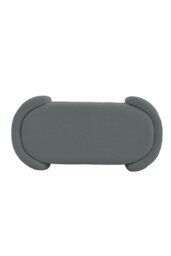 Rackhams Grey Polar Fleece Oval Accent Bench with Gold Metal Legs Bedroom Bed End Stool - Grey - thumbnail 4