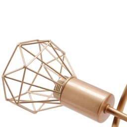 Rackhams Modern Champagne Gold Ceiling Light Fitting with Twisting Arms and Cage Shades - thumbnail 5