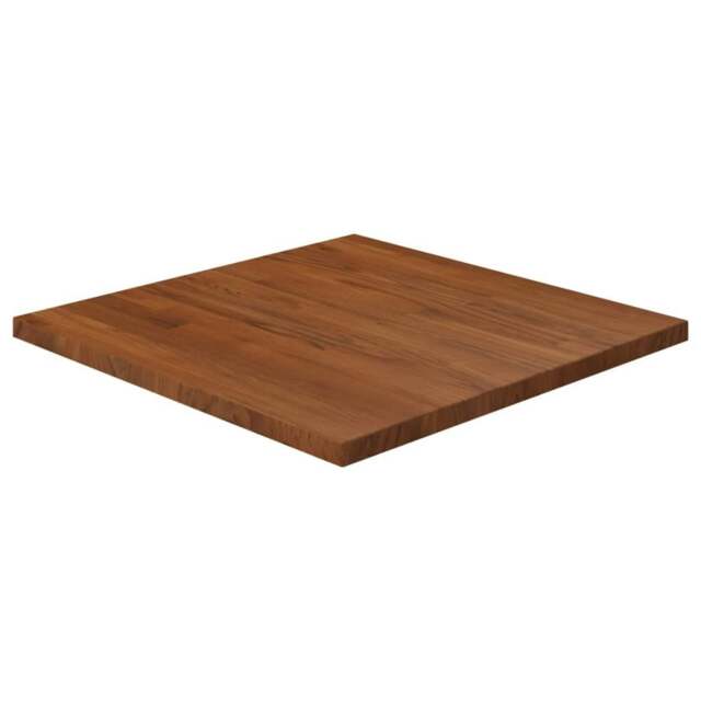 Rackhams Square Table Top Dark Brown 60x60x2.5cm Treated Solid Wood Oak