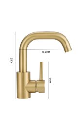 Rackhams Gold Arc Single-Handle Bathroom Faucet with Swivel Spout - Gold - thumbnail 6