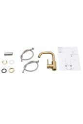 Rackhams Gold Arc Single-Handle Bathroom Faucet with Swivel Spout - Gold - thumbnail 5