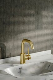 Rackhams Gold Arc Single-Handle Bathroom Faucet with Swivel Spout - Gold