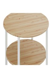 Rackhams Log Colored Small Round Coffee Table with 2 Tier - Natural - thumbnail 4