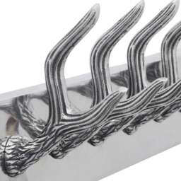 Rackhams Aluminium Wardrobe Hook Coat Rack Hat/Tie Hanger Silver - thumbnail 3