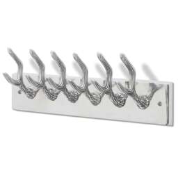 Rackhams Aluminium Wardrobe Hook Coat Rack Hat/Tie Hanger Silver - thumbnail 1