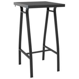 Rackhams Garden Bar Table Black 60x60x110 cm Tempered Glass - Black - Tempered glass, steel