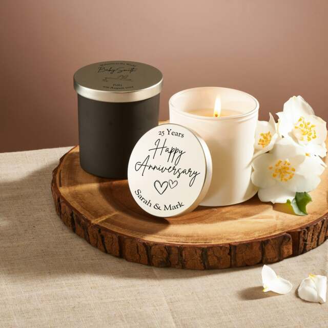 Rackhams Personalised Candle - Jasmine Scented - White Jar - No - image 1