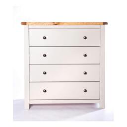 Rackhams Argenta 4 Drawer Chest of Drawers Brass Knob - Light Grey - thumbnail 2