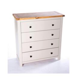 Rackhams Argenta 4 Drawer Chest of Drawers Brass Knob - Light Grey - thumbnail 3