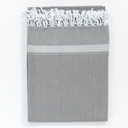 Rackhams Tuana Cotton Hammam Towel - Smoke with White Stripes - thumbnail 1