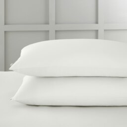 Rackhams 400 Thread Count Cotton Sateen Standard Pillowcase Pair - Ivory - 50x75cm (x2)