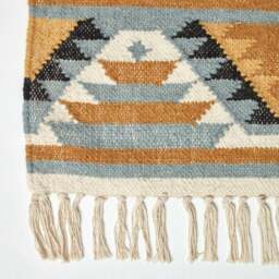 Rackhams Agra Handwoven Diamond Kilim Wool Rug - 160 x 230 cm - thumbnail 4