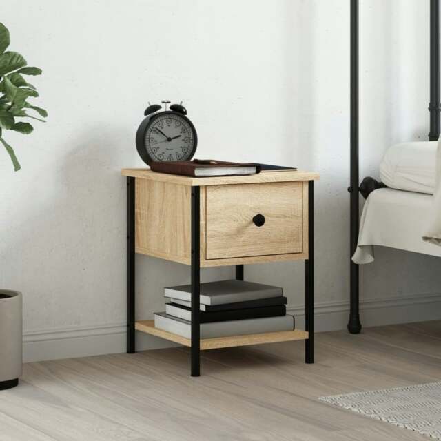 Rackhams Bedside Table Sonoma Oak 34x35.5x45 cm Engineered Wood