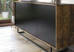 Rackhams 140cm Loft Retro Industrial Vintage Oak TV Unit - thumbnail 4