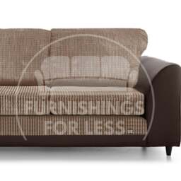 Rackhams Luca Mixed Fabric Sofa Suite - Full Back - Brown and Beige - thumbnail 3