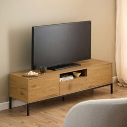 Rackhams Seaford Tv Unit 2 Doors 1 Drawer in Matt Wild Oak - 1 - thumbnail 5