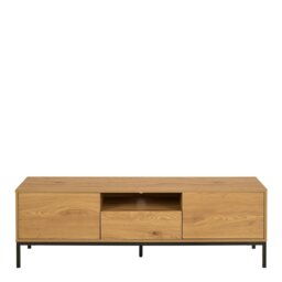 Rackhams Seaford Tv Unit 2 Doors 1 Drawer in Matt Wild Oak - 1 - thumbnail 2