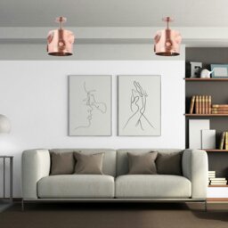 Rackhams Contemporary Designer Short Semi Flush Antique Copper Ceiling Light - thumbnail 6