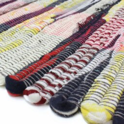 Rackhams Recycled Handmade Chindi Door Floor Mat 40x60cm, Multi - thumbnail 4