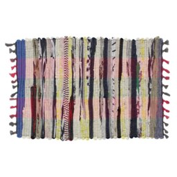 Rackhams Recycled Handmade Chindi Door Floor Mat 40x60cm, Multi - thumbnail 2